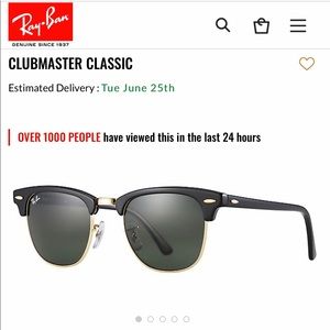 Ray Ban Clubmaster Classic Sunglasses